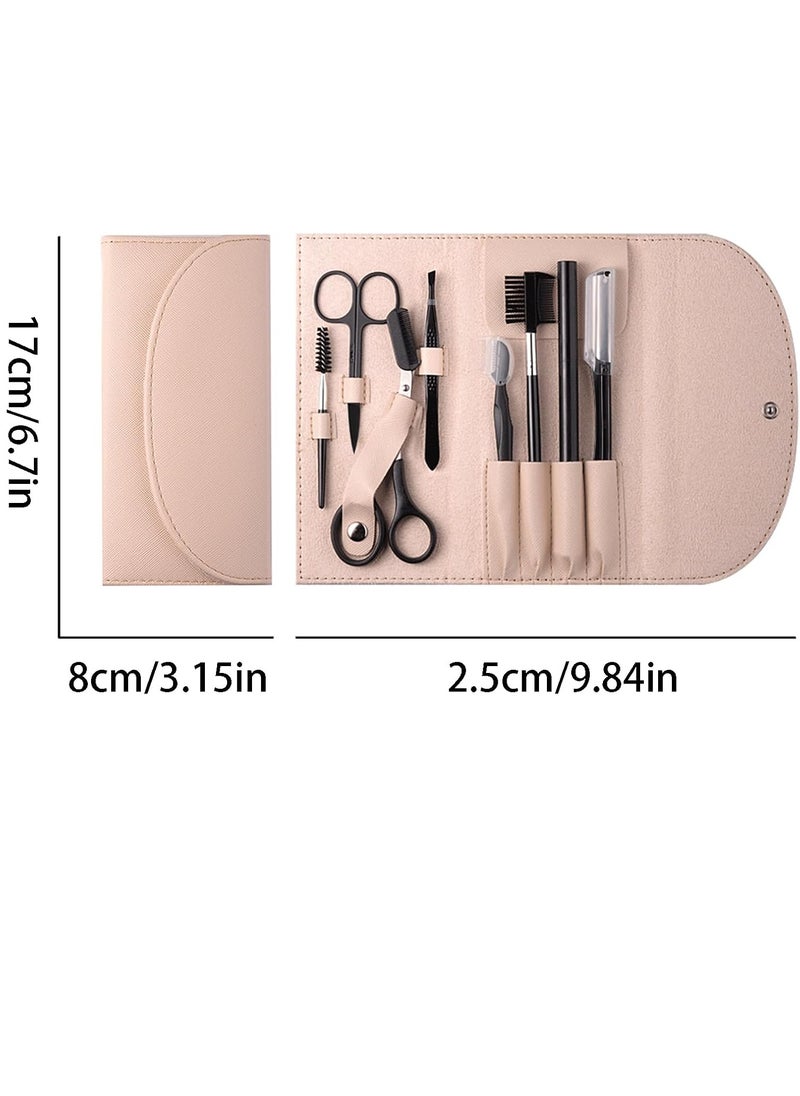 8 in 1 Eyebrow Trimmer Kit, Eyebrow Shaping Grooming Kit Eyelash Tool Kit for Women, Eyebrow Scissors, Eyebrow Razor, Eyebrow Pencil,Eyelash Comb, Tweezers, Makeup Eyelash Tool Eyelash Separator Tool