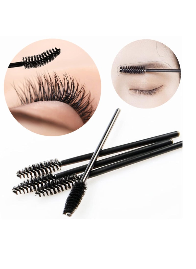 BTYMS 100 Pcs Disposable Eyelash Spoolies Brush Mascara Applicator Lash Wand Lashes Brush Eyebrow Spooly for Extension