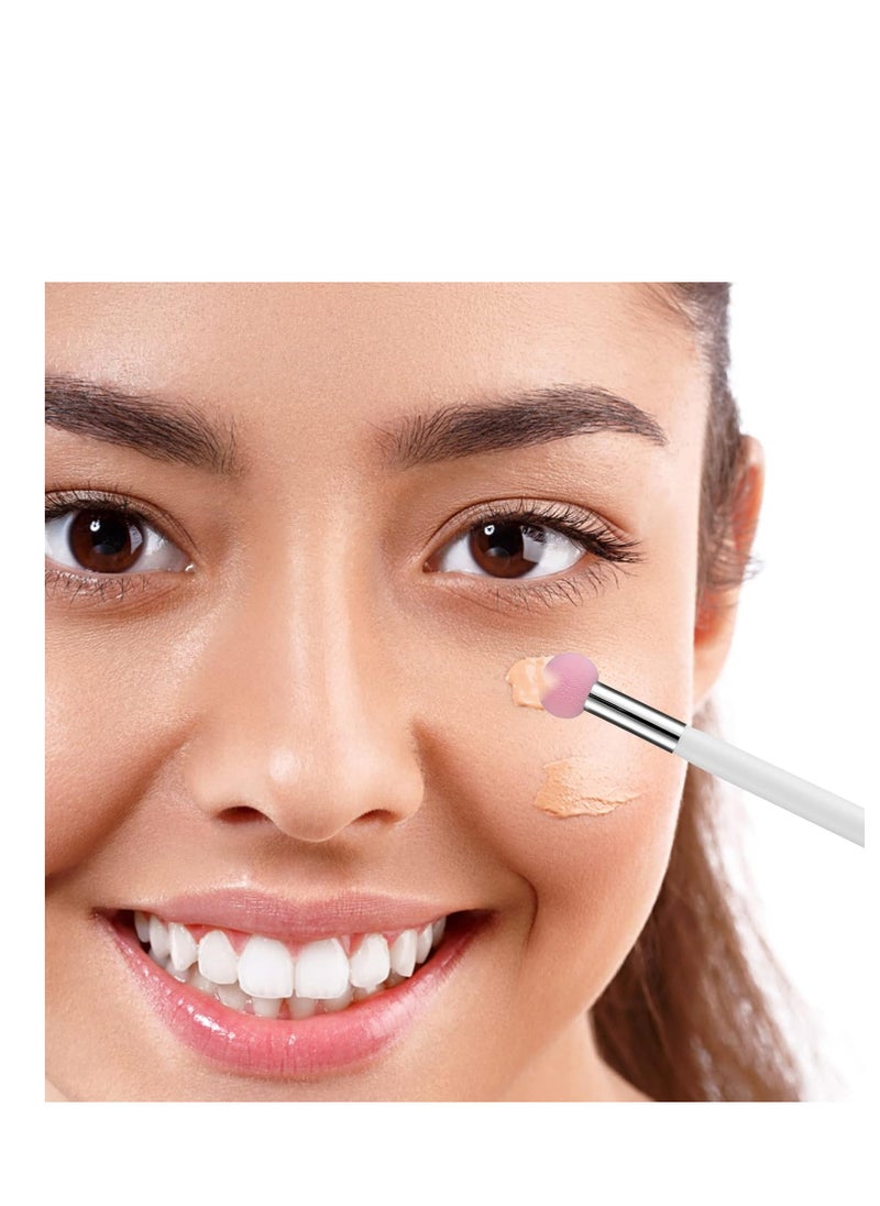 6 Pieces Sponge Makeup Applicator Mushroom Powder Puff with Handle Concealer Powder Brush Eye Makeup Eyeshadow Sponge Brush Washable Foundation Brushes for Women Girls