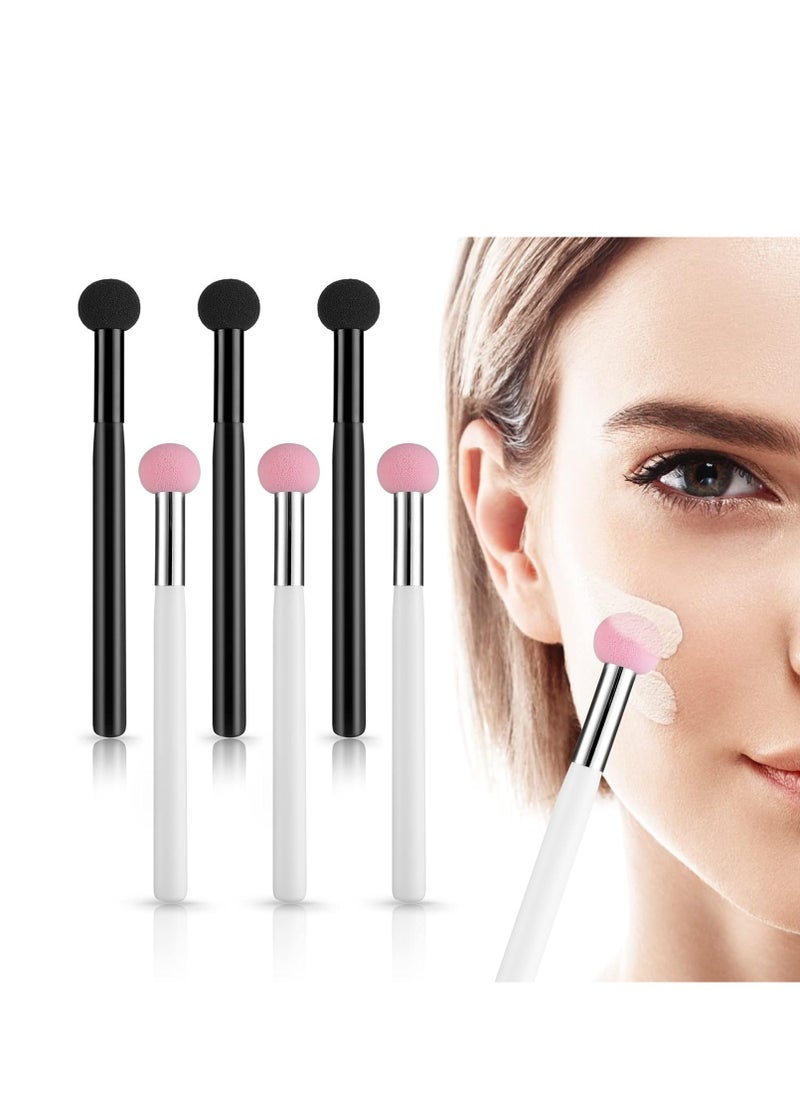 6 Pieces Sponge Makeup Applicator Mushroom Powder Puff with Handle Concealer Powder Brush Eye Makeup Eyeshadow Sponge Brush Washable Foundation Brushes for Women Girls