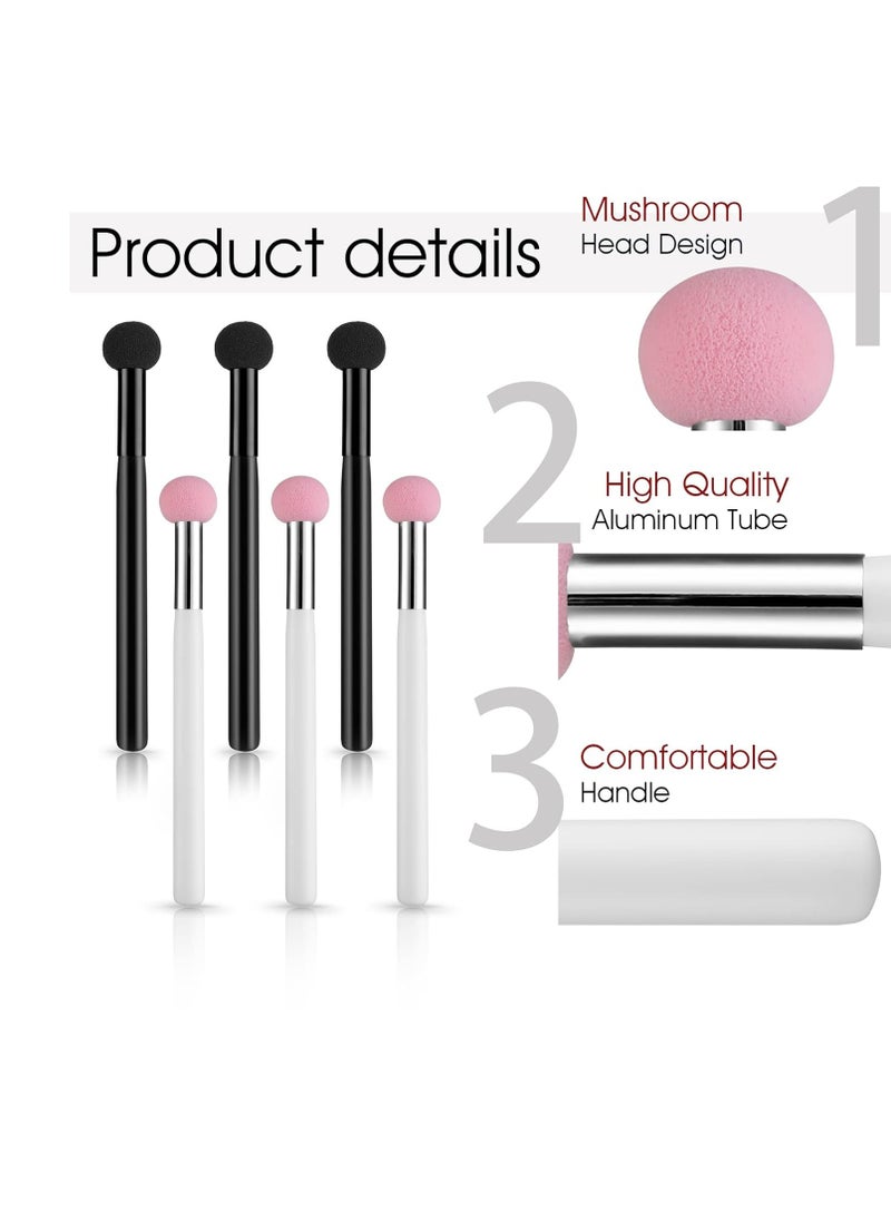 6 Pieces Sponge Makeup Applicator Mushroom Powder Puff with Handle Concealer Powder Brush Eye Makeup Eyeshadow Sponge Brush Washable Foundation Brushes for Women Girls