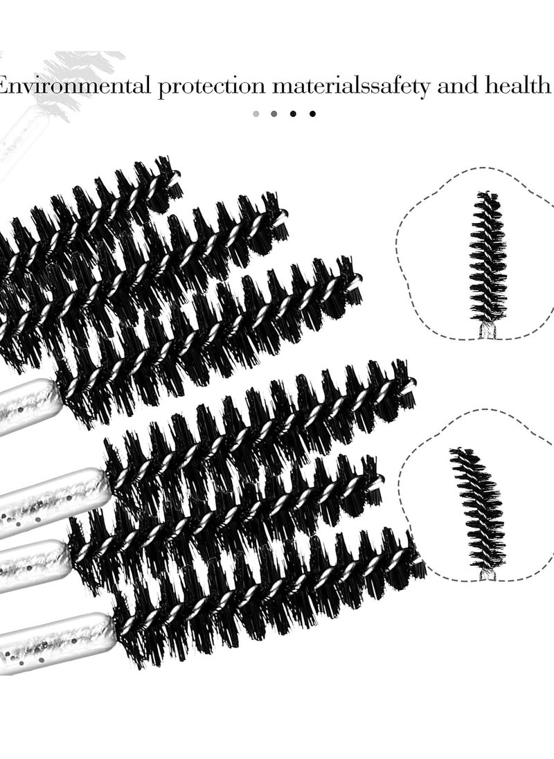 BTYMS 500 Pieces Disposable Mascara Wands Eyelash Brush Brow Brushes Applicators Lash Spoolies for Eye Lash Extension - Black