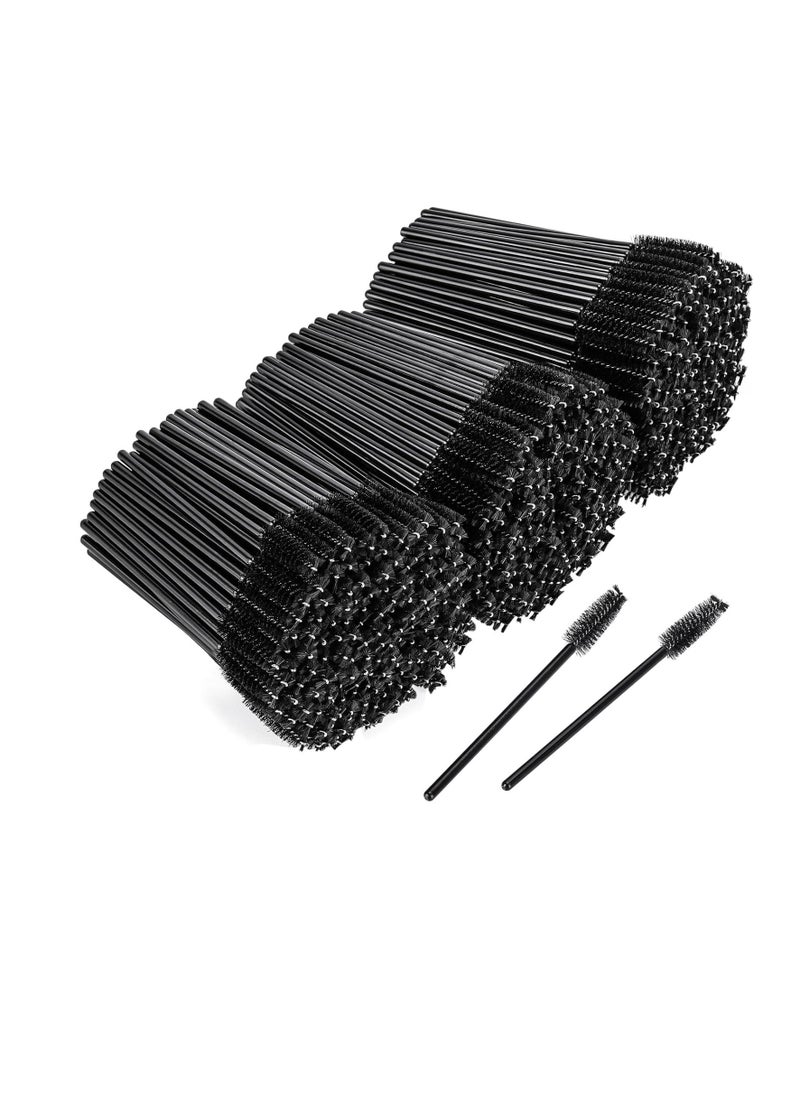 BTYMS 500 Pieces Disposable Mascara Wands Eyelash Brush Brow Brushes Applicators Lash Spoolies for Eye Lash Extension - Black