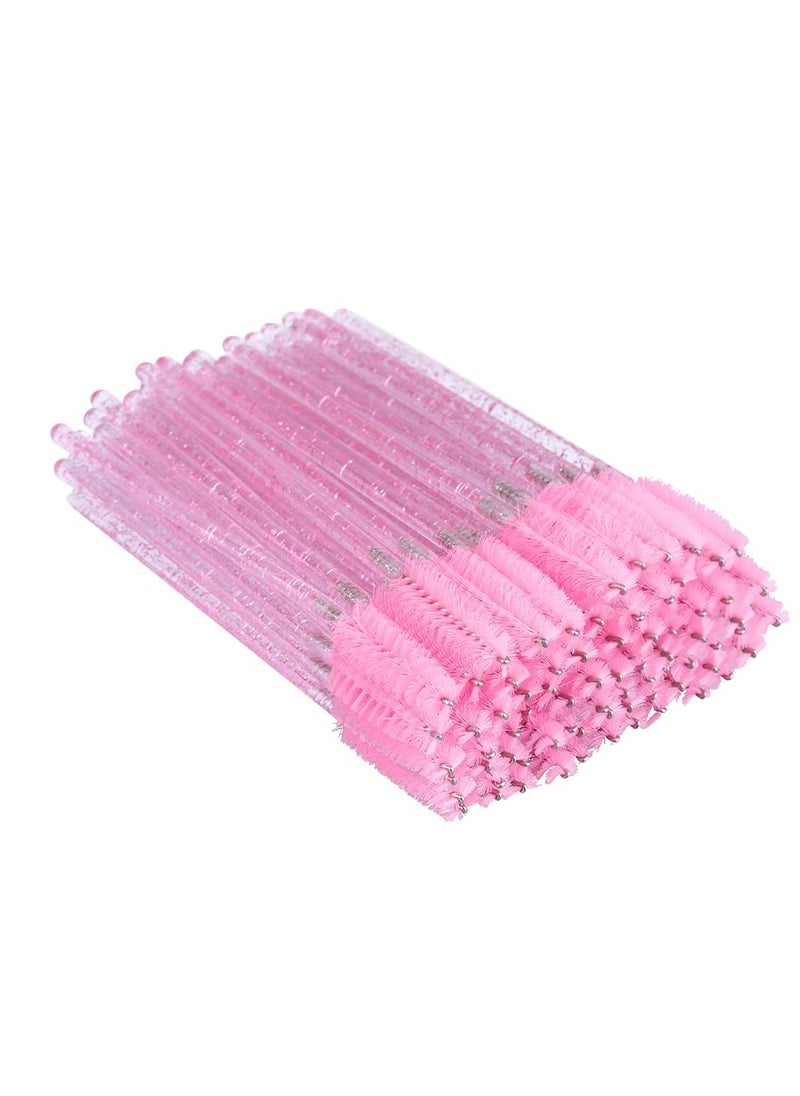 G2PLUS 100PCS Eyelash Mascara Brushes, Disposable Lash Spoolies, Crystal Eyelash Brush Makeup Kits for Eyelash Extensions and Eyebrow Brush