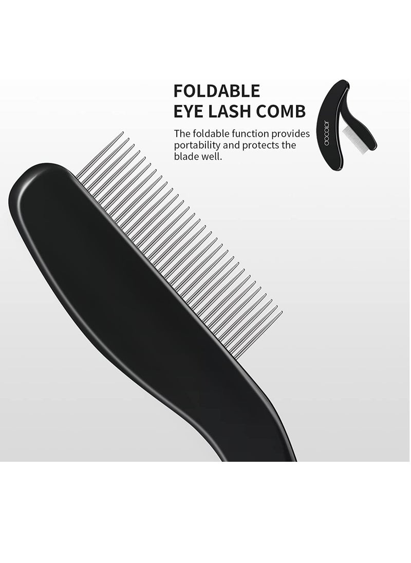 Docolor Foldable Eyelash Comb Separator Folding Lash Comb Eyebrow Mascara Applicator Eyelash Definer Arc Designed Cosmetic Brushes Tool