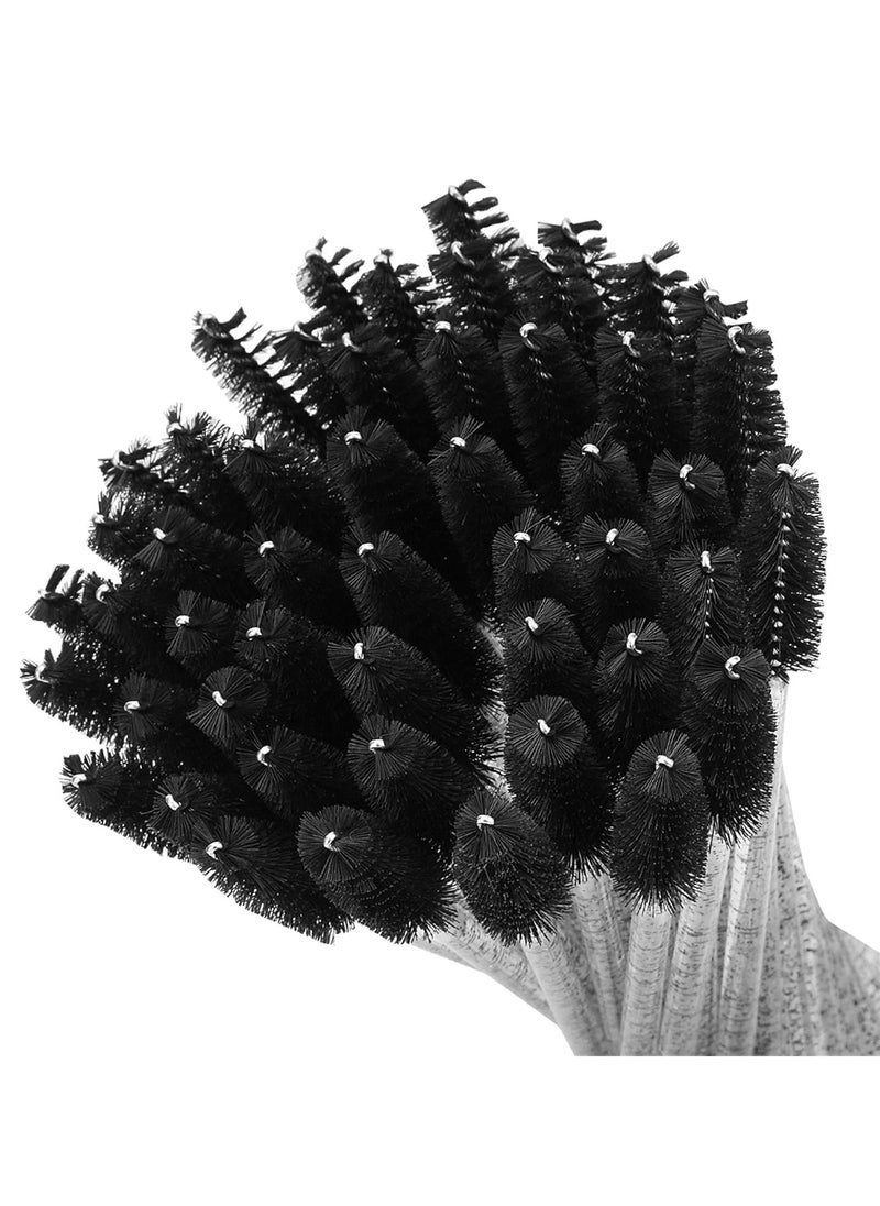tifanso 200PCS Eyelash Brush Disposable Mascara Brush Wand for Lashes Spoolie brushes Eyebrow Spoolie Eyelash Extension Supplies (Black)