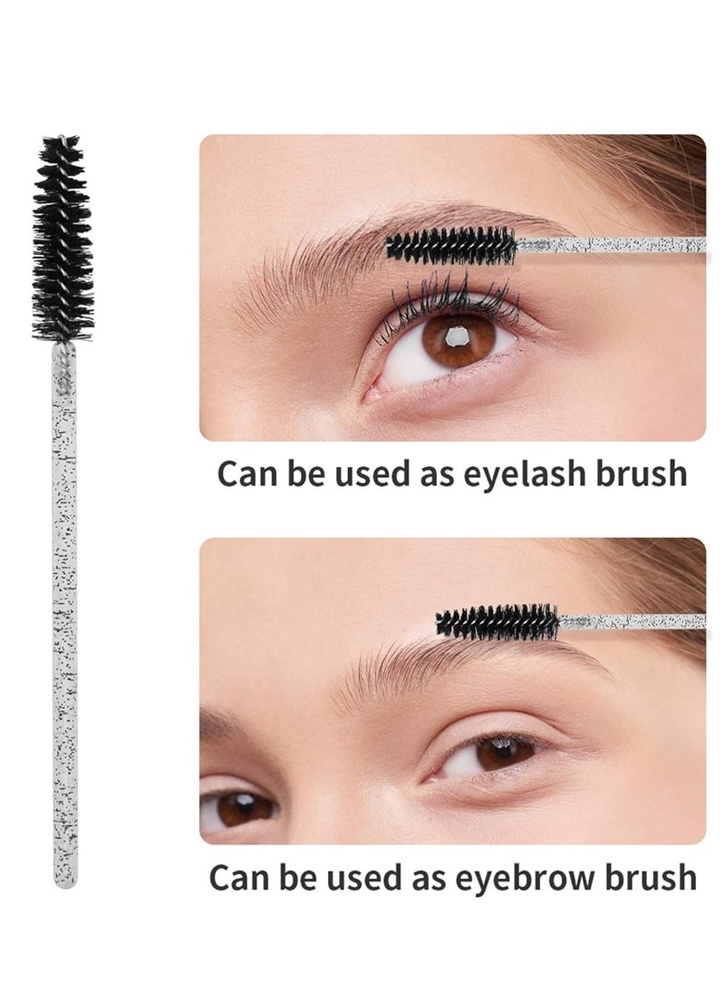 tifanso 200PCS Eyelash Brush Disposable Mascara Brush Wand for Lashes Spoolie brushes Eyebrow Spoolie Eyelash Extension Supplies (Black)