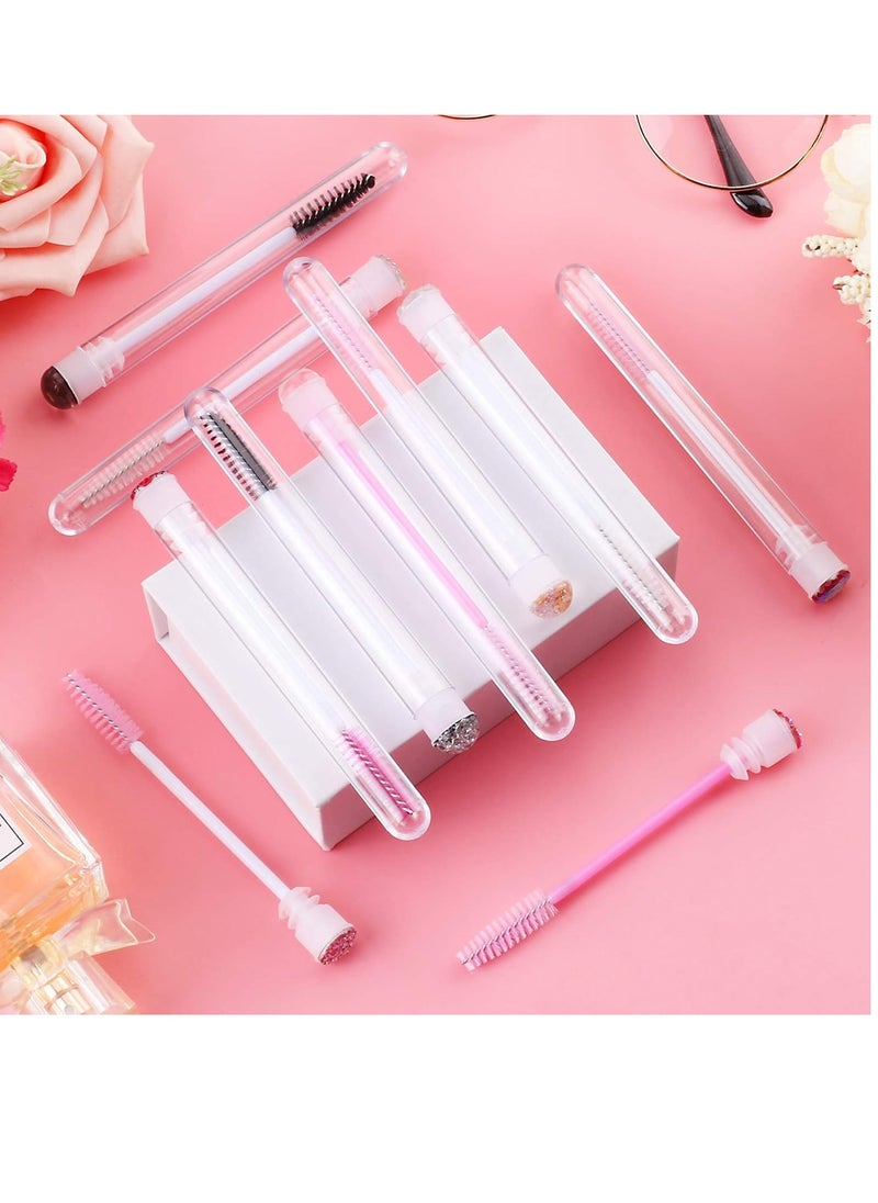 10pcs Eyelash brush Lash Wand Makeup tool Eyelash Extension supplies Cleaning brush Diamond Mascara mix color