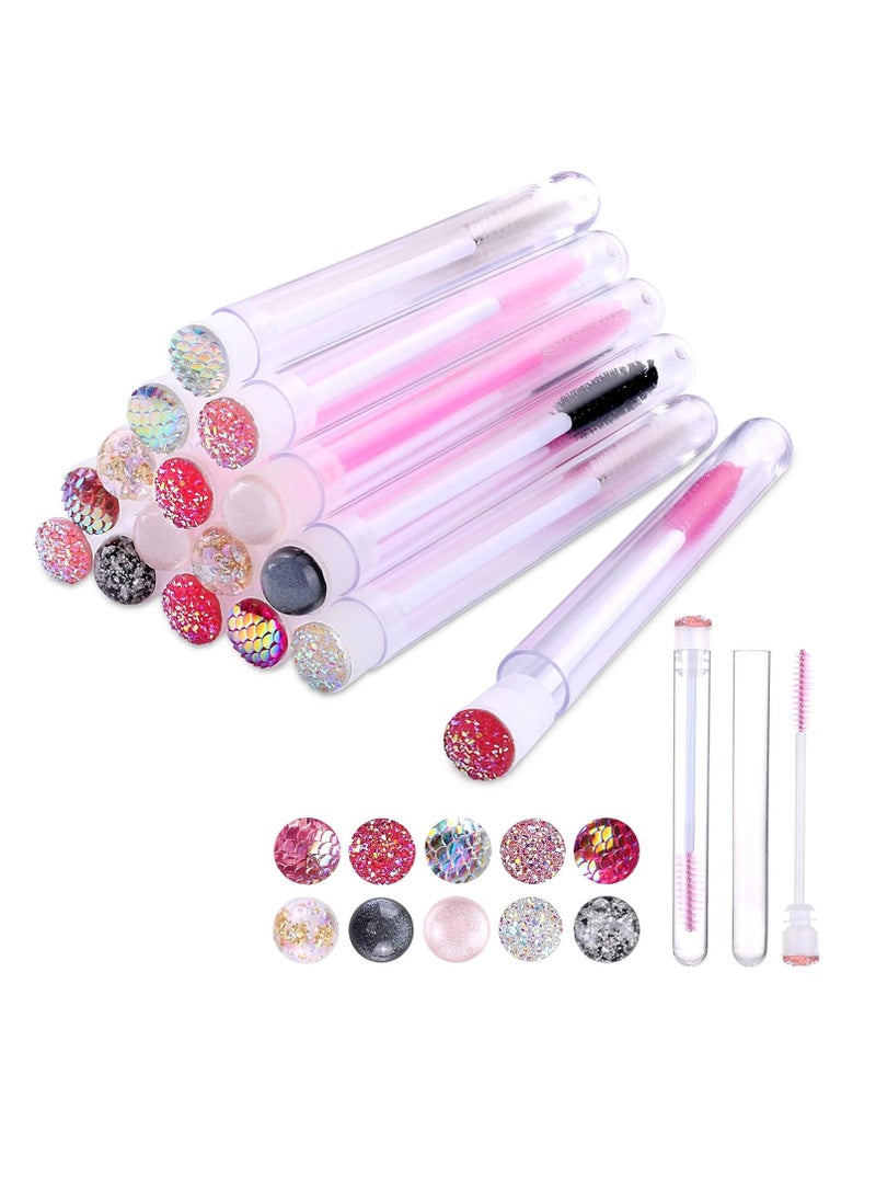 10pcs Eyelash brush Lash Wand Makeup tool Eyelash Extension supplies Cleaning brush Diamond Mascara mix color