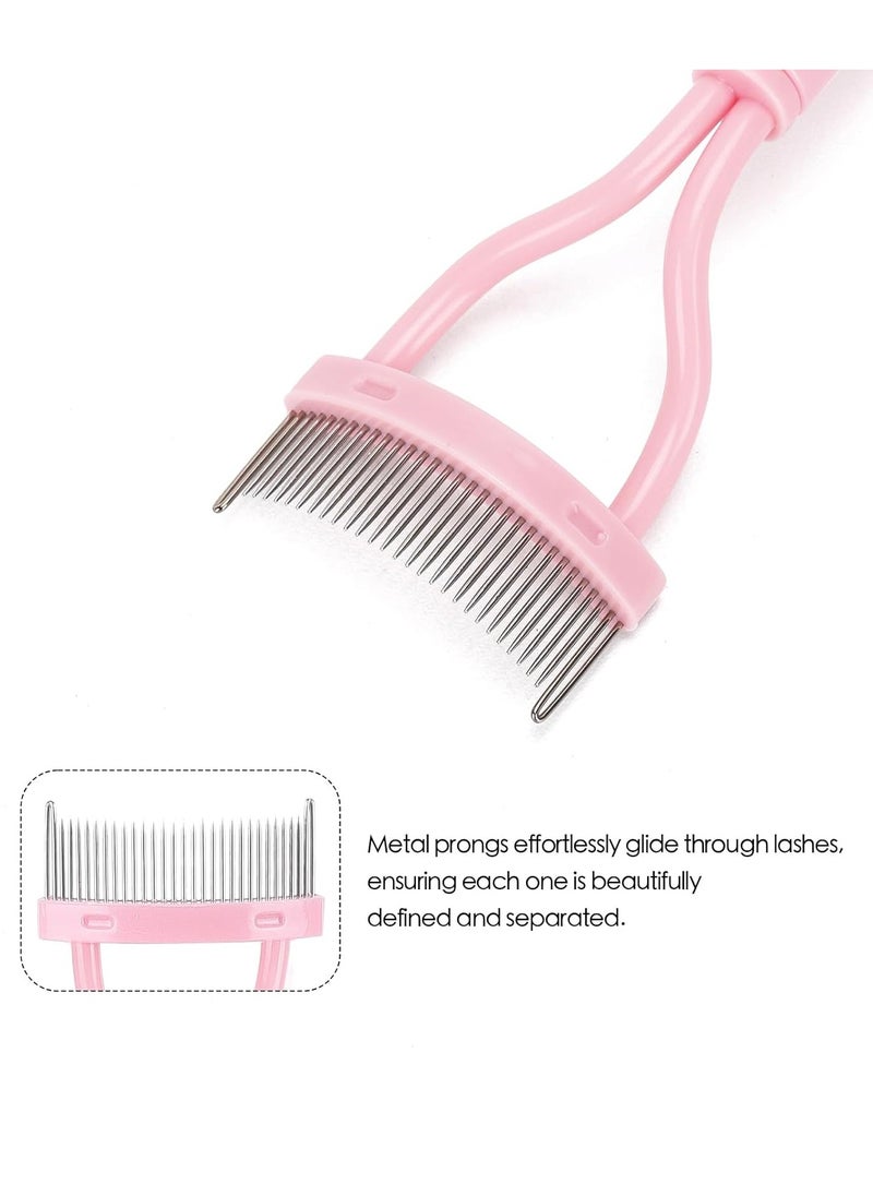 2 Pcs Eyelash Separator Tool Mascara Brushes Eyelash Comb Separator Definer Lash Comb for Combing, Separating Lashes - Light Pink