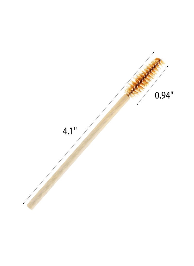 Tbestmax 150 Disposable Mascara Wands Eyelash Brush Spoolies for Eye Lash Extension Eyebrow Bamboo Stick Brown