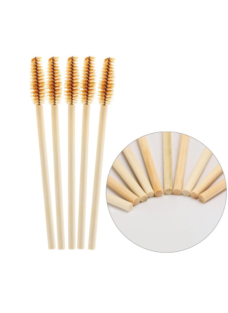 Tbestmax 150 Disposable Mascara Wands Eyelash Brush Spoolies for Eye Lash Extension Eyebrow Bamboo Stick Brown