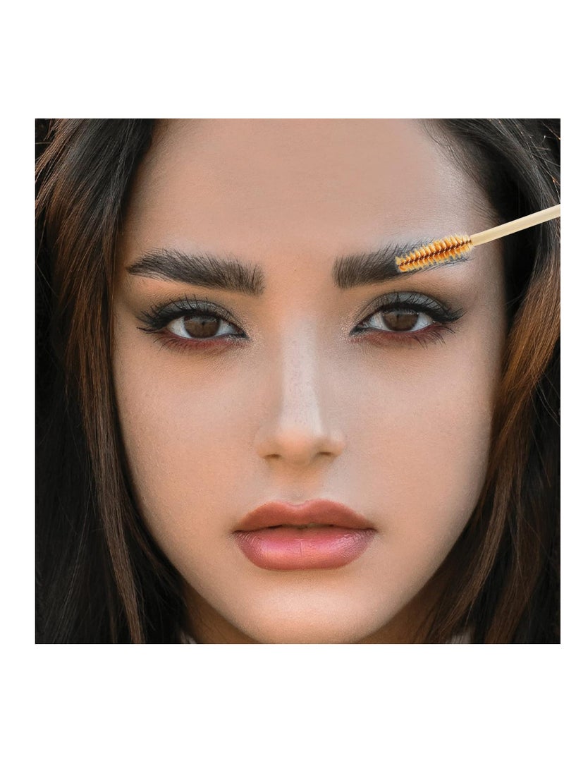 Tbestmax 150 Disposable Mascara Wands Eyelash Brush Spoolies for Eye Lash Extension Eyebrow Bamboo Stick Brown