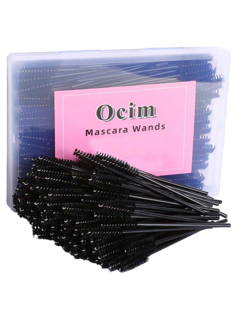 Ocim 100Pcs Disposable Spoolies,Eyelash Brush Mascara Wands,Eyebrow Spoolie for Eyelash Extensions and Eyebrow,Black