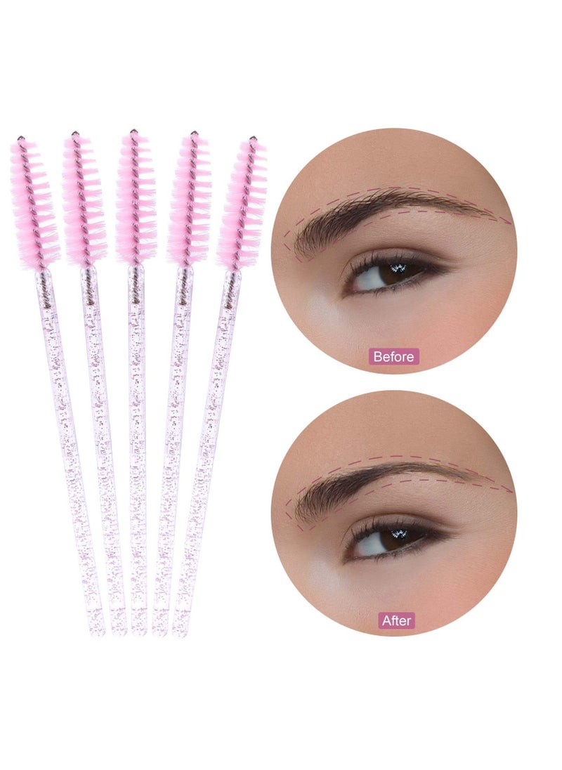 200 Disposable Eyelash Brush Mascara Wands Spoolies for Eye Lashes Extension Eyebrow Purple Pink Tbestmax