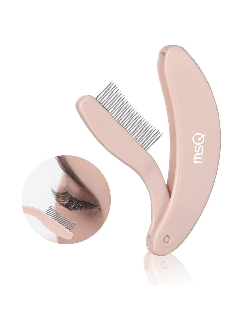 Eyelash Comb MSQ Eyelash Separator Tool Eyelash Comb Separator Folding Eyelash Brush Separator Lash Comb for Eyelash Makeup Brush (khaki)