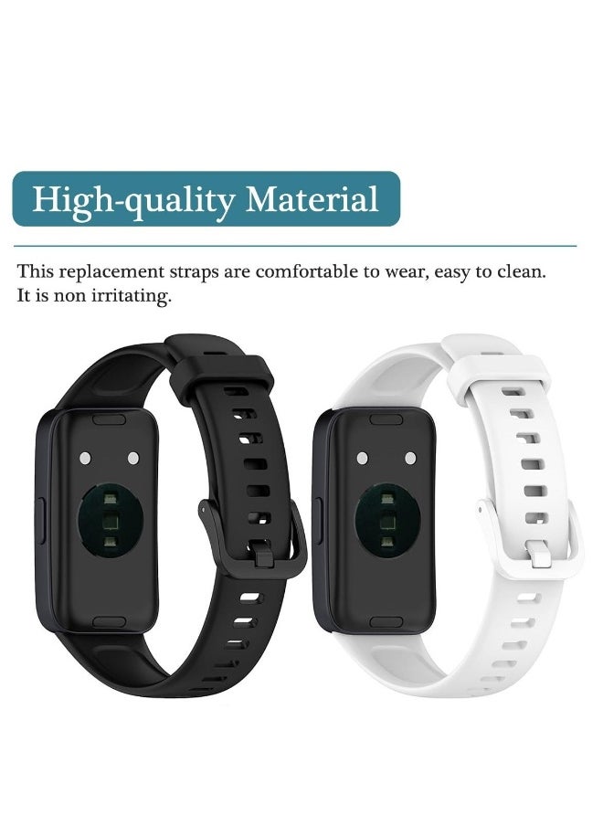 2 Pack Strap Compatible with Huawei Band 8, Soft Silicone Adjustable Replacement Sport Bands for HUAWEI Band 8 for Huawei Band 8   BlackWhite