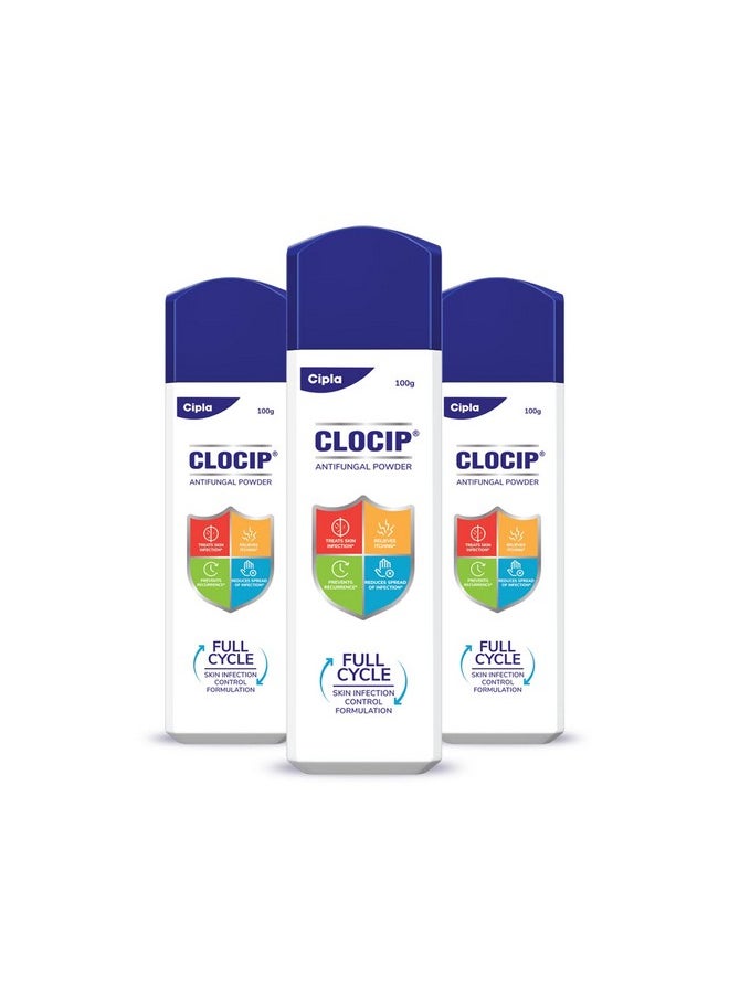 Clocip Antifungal Powder 100Gm (Pack Of 3)