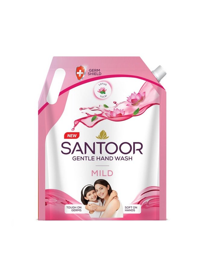 Mild Gentle Hand Wash 1500Ml With Goodness Of Lotus & Tulsi| Rich Lathering Formula With Anti-Bacterial Properties| Soft On Hands| Soothes & Hydrates Skin