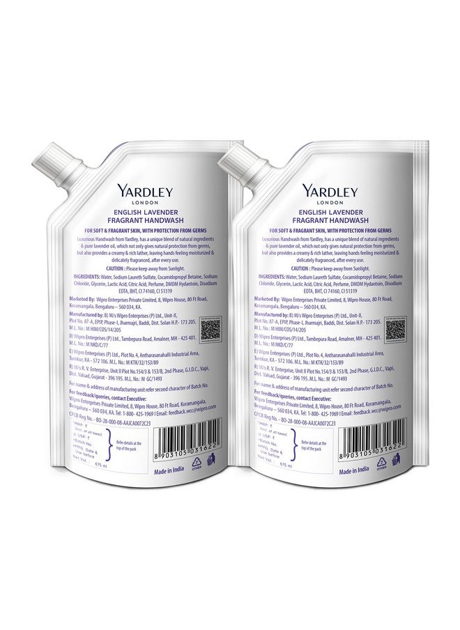 London English Lavender 675Ml Pack Of 2 Fragrant Handwash| Infused With Pure Lavender Oil| Germ Protection| For Soft & Fragrant Skin