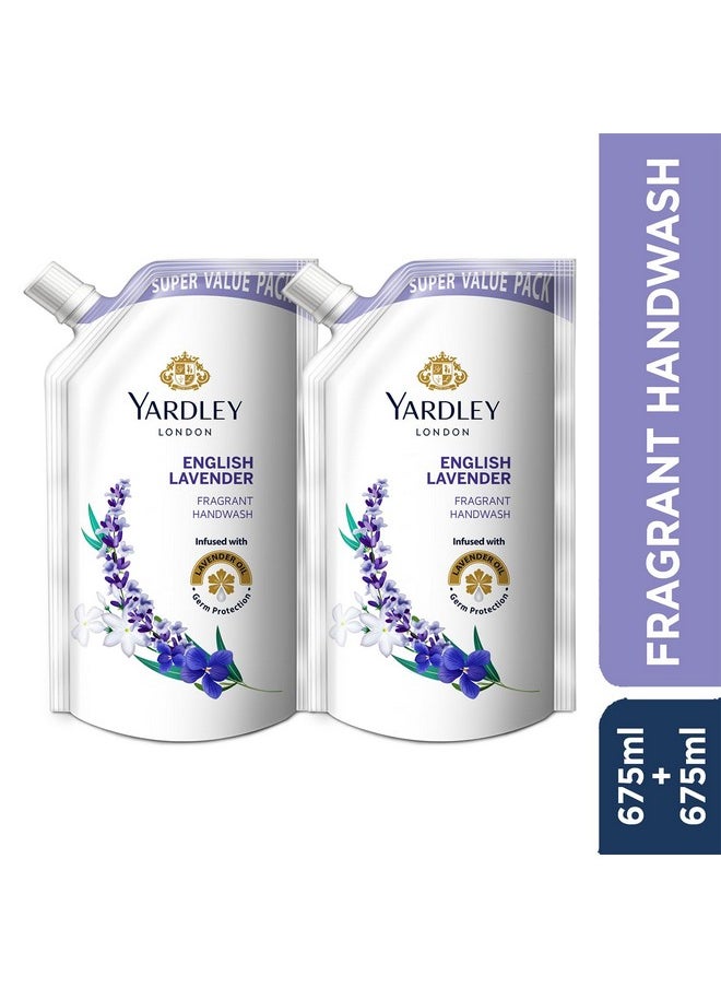 London English Lavender 675Ml Pack Of 2 Fragrant Handwash| Infused With Pure Lavender Oil| Germ Protection| For Soft & Fragrant Skin