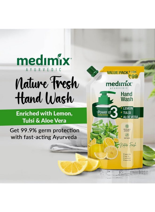 Ayurvedic Nature Fresh Hand Wash With Lemon, Tulsi, & Aloe Vera 675Ml (Combo Pack Of 2)