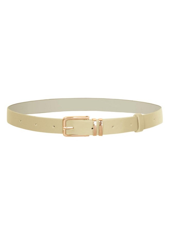 Women Waist Belt With Gold Belt 2024 Fashion Leather Belt For Work Bussiness Beige 2Xl