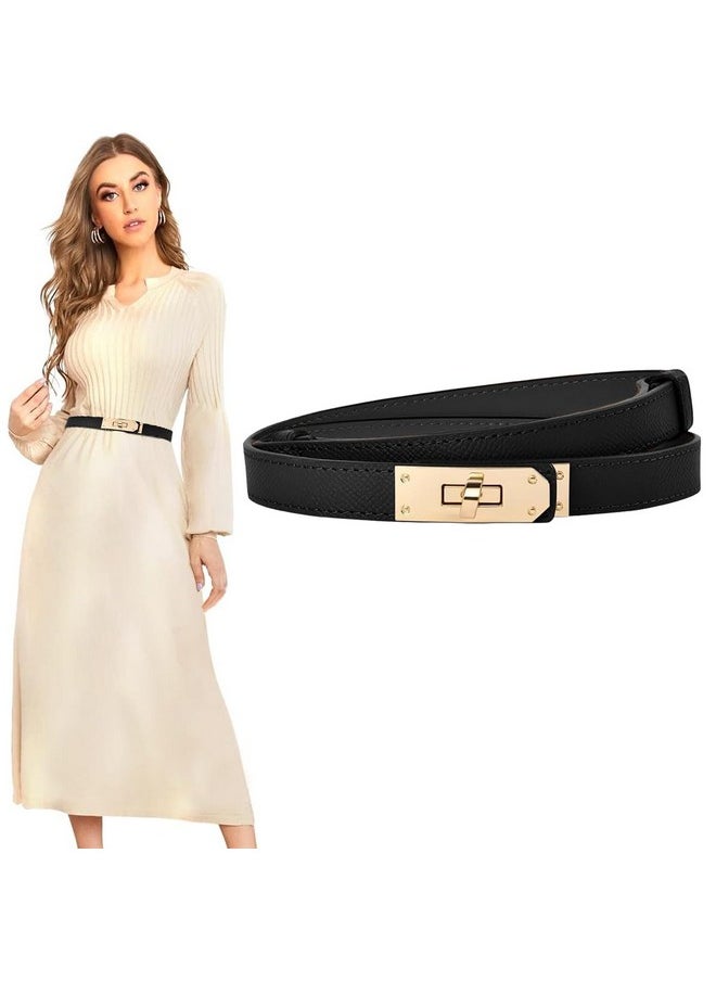 ® Waist Belt For Women Dresses, Fashion Ladies Belts For Women, Pu Leather Slim Women Belts For Dress, Alloy Turn Lock Buckle Belt For Dresses Jeans Pants Coat (Fit Waist 70-95Cm)