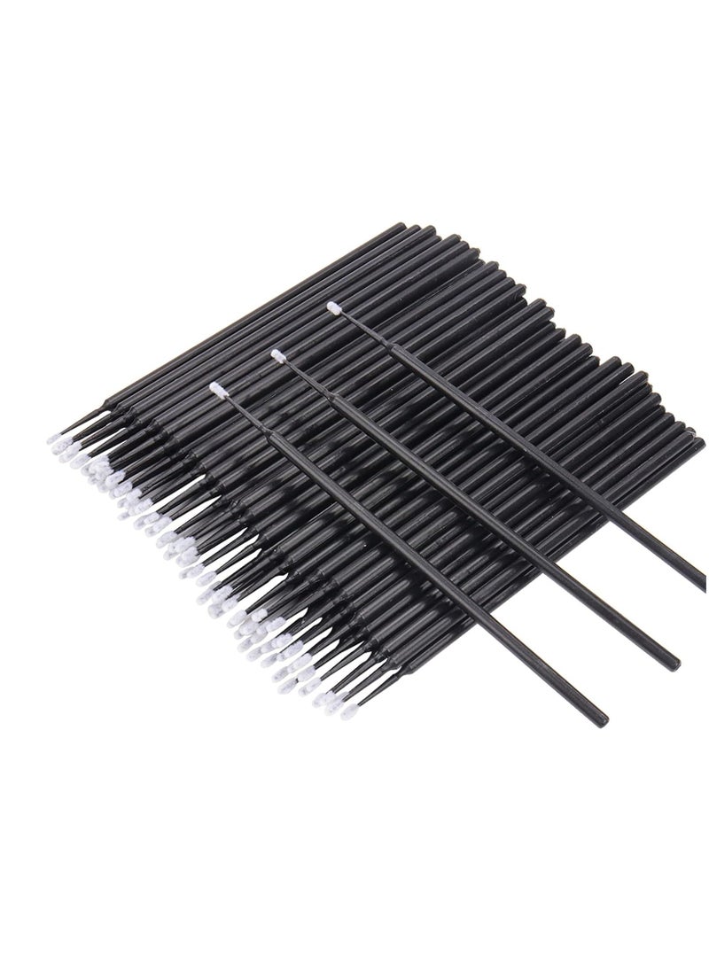 400 PCS Micro Applicator Brushes Disposable Eyelash Extension Microswab Mascara Wands Brush For Lash Remover Brush Tools Black(head diameter 1.5mm)