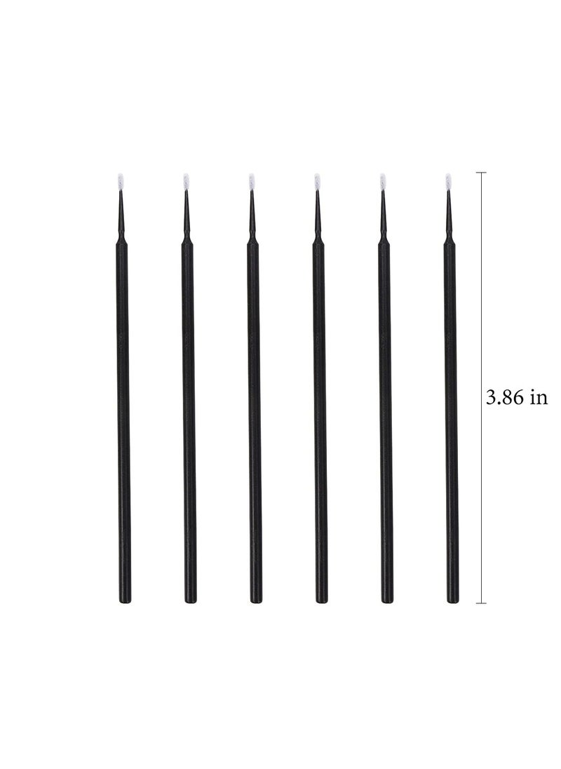 400 PCS Micro Applicator Brushes Disposable Eyelash Extension Microswab Mascara Wands Brush For Lash Remover Brush Tools Black(head diameter 1.5mm)