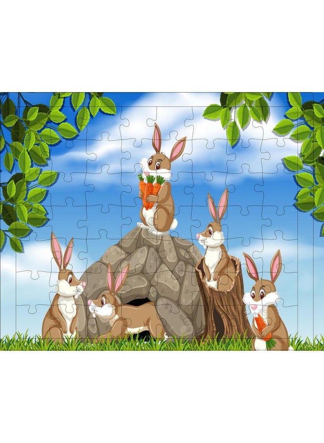 54 Pcs Wood Jigsaw Puzzles For Kids & Children Age 6+ Animal World And Sea World (Animals Pack Of 4)