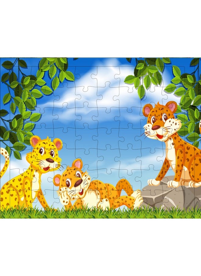 54 Pcs Wood Jigsaw Puzzles For Kids & Children Age 6+ Animal World And Sea World (Animals Pack Of 4)