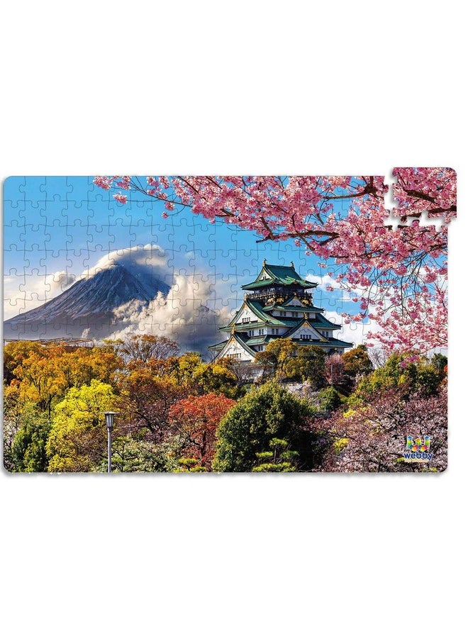 Kids Osaka Castle With Mount Fuji Jigsaw Puzzle, 252 Pieces