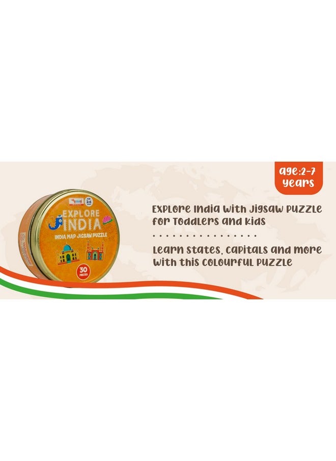 India Map Jigsaw Puzzle For Kids 30 Pieces - 5 Pcs Combo Pack For Birthday Return Gifts - Reversible Puzzle With States, Educational Toy For 2-7 Years