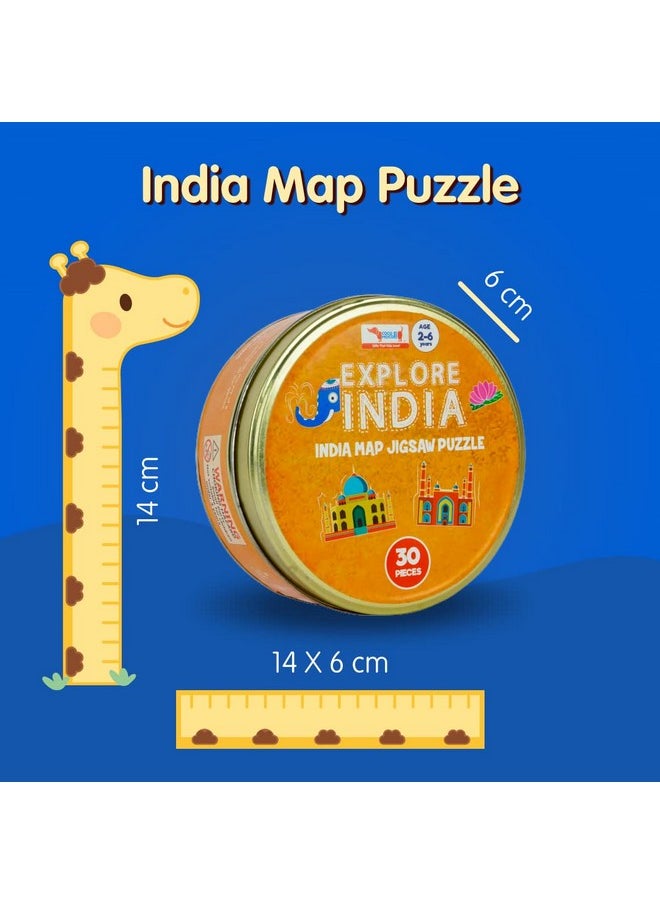India Map Jigsaw Puzzle For Kids 30 Pieces - 5 Pcs Combo Pack For Birthday Return Gifts - Reversible Puzzle With States, Educational Toy For 2-7 Years