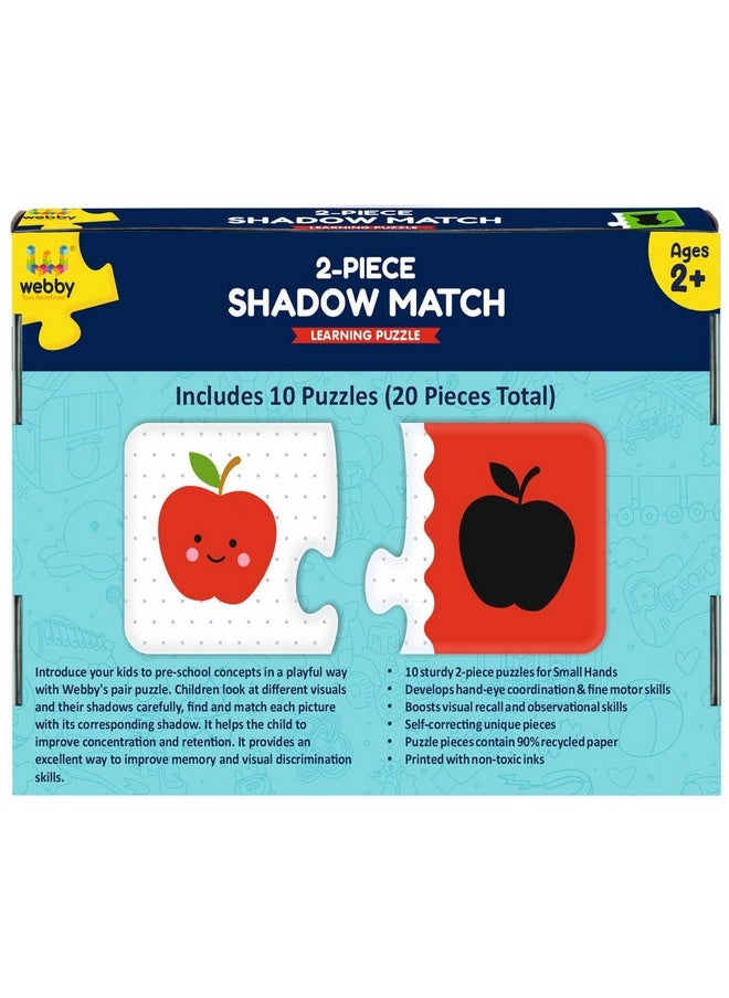 Shadow Match 2 Pieces Learning Pack Jigsaw Puzzle, Montessori Early Educational Pre School Puzzle Toys For 3+ Years Kid