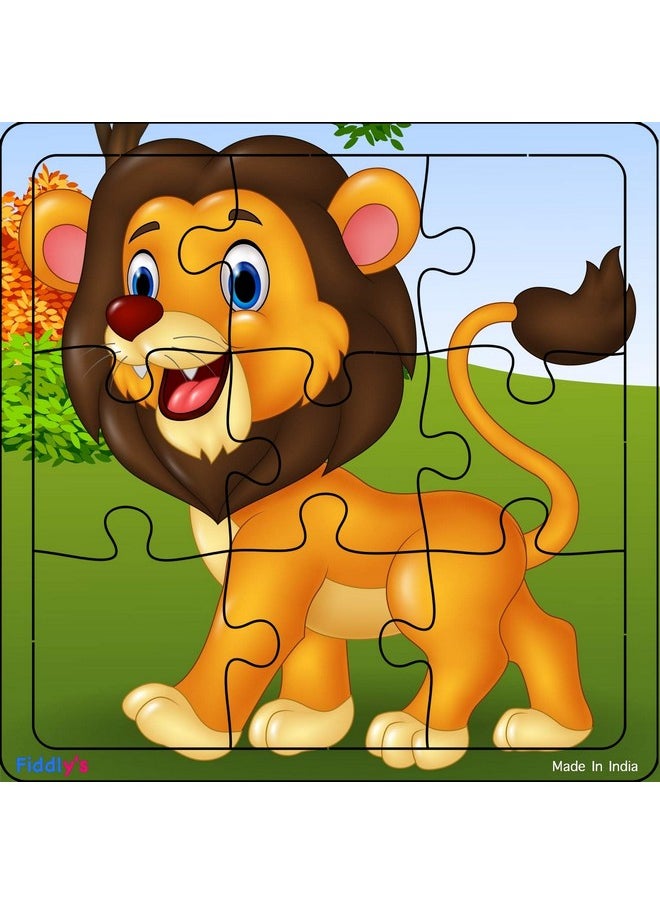 Fiddly'S Wooden Jigsaw Puzzle For Children (Paperless Puzzle) - 9 Pieces (Pack Of 6)