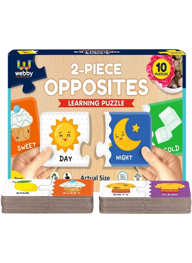 Opposites 2 Pieces Learning Pack Jigsaw Puzzle, Montessori Early Educational Pre School Puzzle Toys For 2+ Years Kid