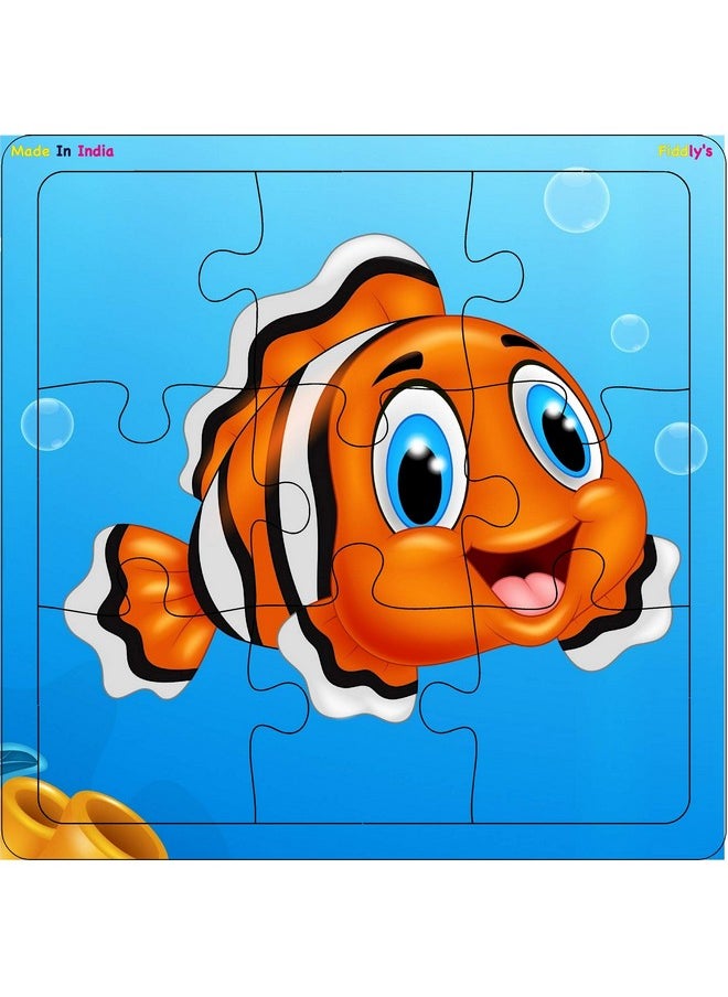 Wood Jigsaw Puzzles For Kids & Children - 9 Pieces (Sea, Pack Of 4) Age 3+