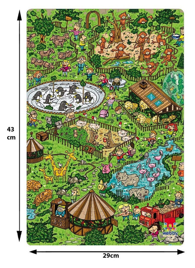 City Zoo Illustration Jigsaw Puzzle, 252 Pieces