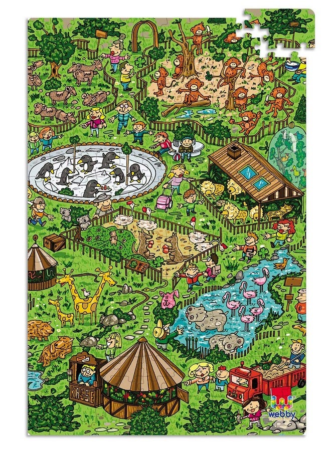 City Zoo Illustration Jigsaw Puzzle, 252 Pieces