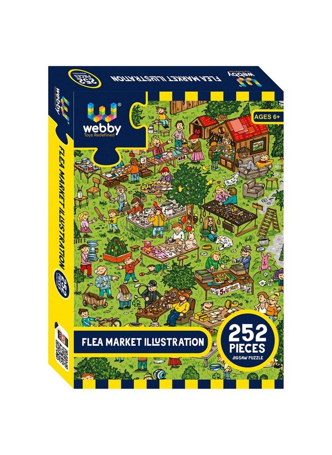 Kids Flea Market Illustration Jigsaw Puzzle For 6 Years And Above - 252 Pieces (Multicolour)