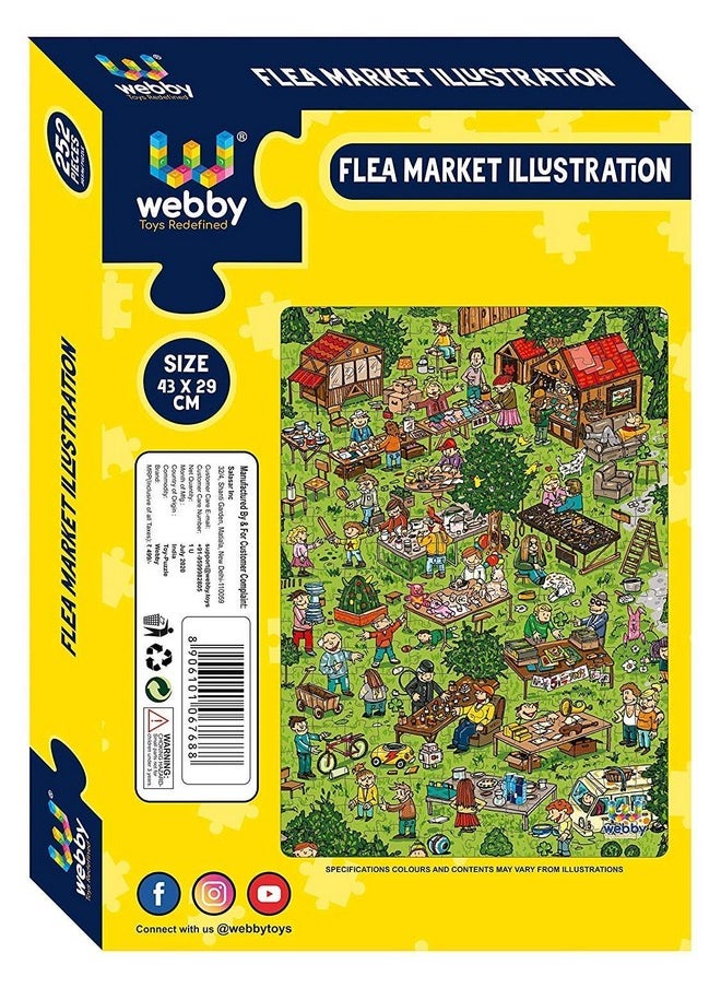 Kids Flea Market Illustration Jigsaw Puzzle For 6 Years And Above - 252 Pieces (Multicolour)