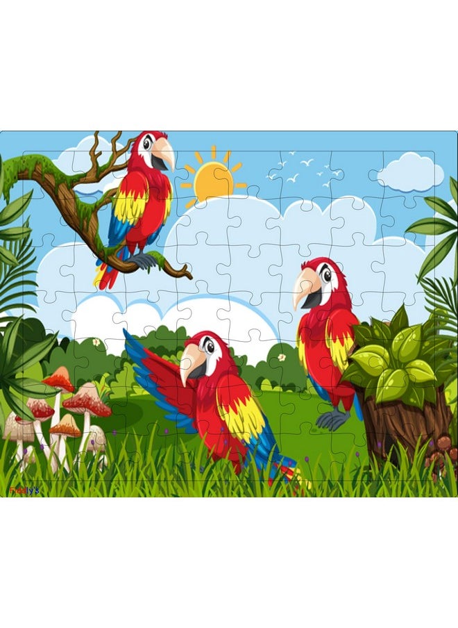 54 Pcs Wood Jigsaw Puzzles For Kids & Children Age 6+ Animal World And Sea World (Birds Pack Of 3)