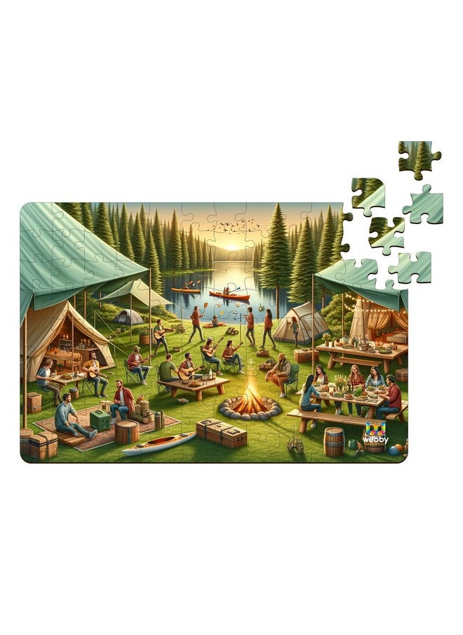 Outdoor Camping Jigsaw Puzzle For Kids, 108 Pieces