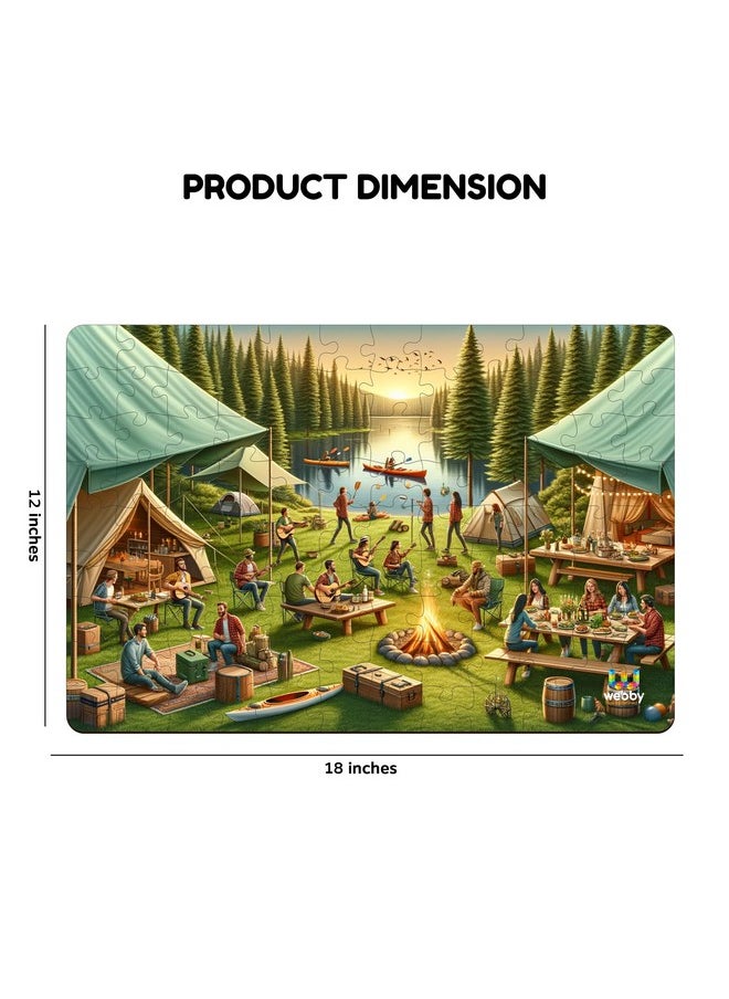 Outdoor Camping Jigsaw Puzzle For Kids, 108 Pieces