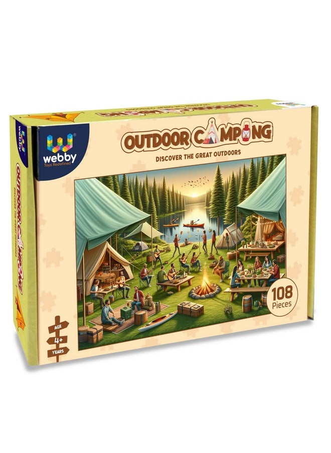 Outdoor Camping Jigsaw Puzzle For Kids, 108 Pieces