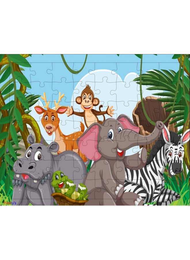 54 Pcs Wood Jigsaw Puzzles For Kids & Children Age 6+ Animal World And Sea World (Cute Animals Pack Of 3)