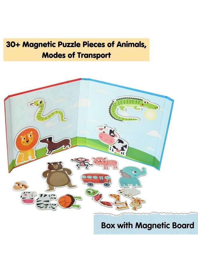 Magnetic Puzzles For Kids | 30+ Pieces Animal Puzzle | Birthday Return Gifts For Kids Ages 2 3 4 5 Years Boy Girl Montessori Learning Toys For 2+ Years