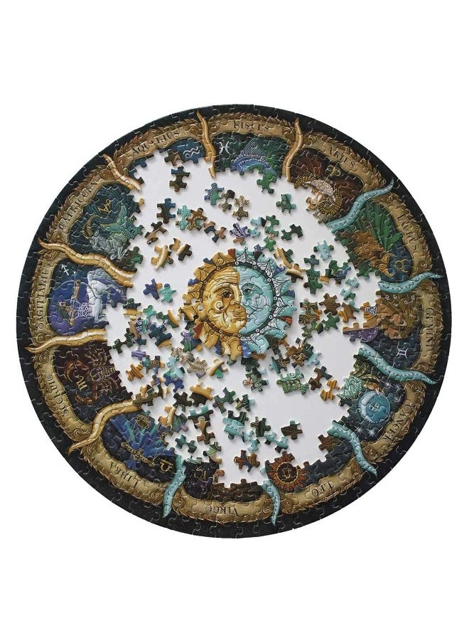 Round Jigsaw, Puzzle for Adults Zodiac Horoscope Puzzle Puzzles For Adults 500 Piece DIY Constellation Circular Jigsaw Puzzles